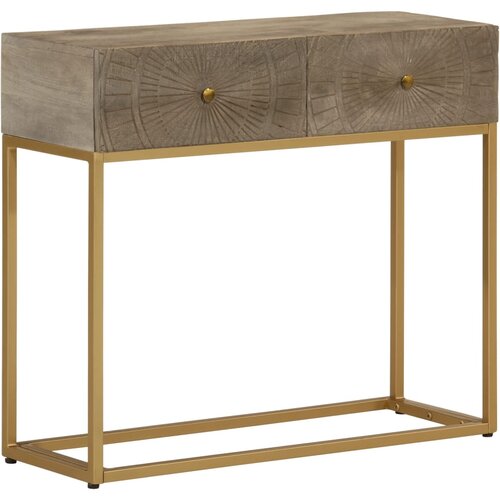 The Living Store Konzolna mizica 90x30x76 cm trden mangov les in železo - Konzolna Mizica, (21553431) Cene