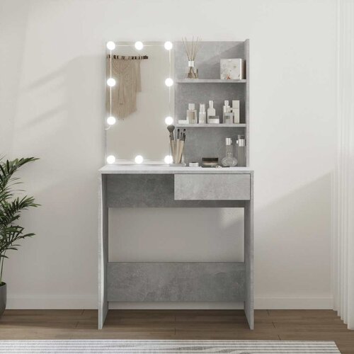  Toaletni stolić s LED svjetlima boja betona 74,5 x 40 x 141 cm Cene