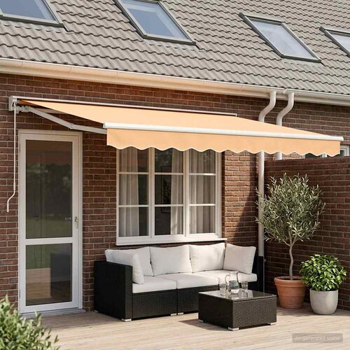  Ručno sklopiva tenda Pijesak 4,5 &amp;times; 3,5 m Poliester i aluminij Slike