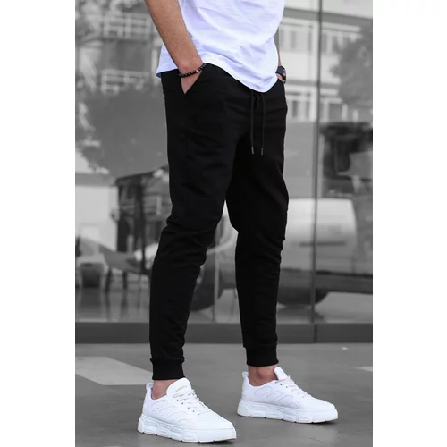 Madmext Black Men's Tracksuits With Elastic Legs 4821