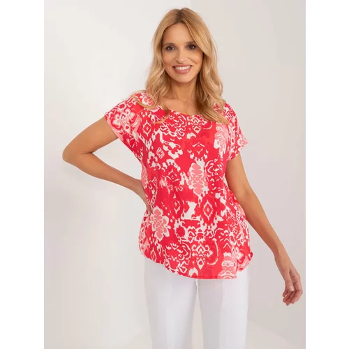 Fashion Hunters Coral blouse with short sleeves SUBLEVEL