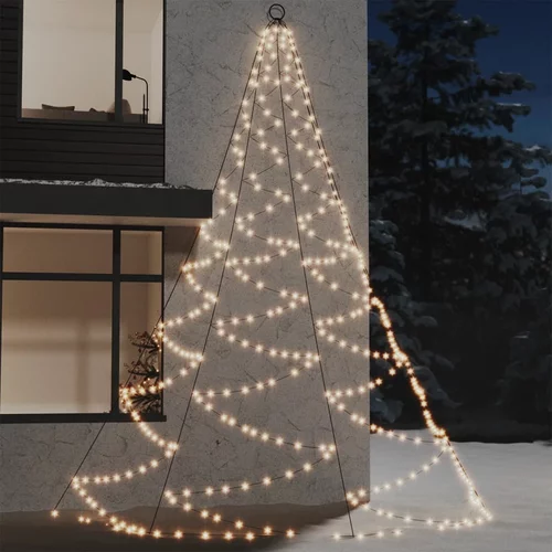  Zidno drvce s metalnom kukom i 720 LED žarulja toplo bijelo 5 m