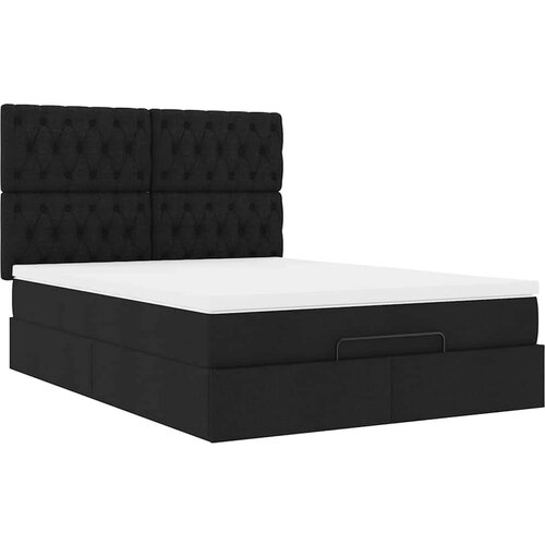 vidaXL otomanski krevet s madracem crni 140x190cm od tkanine Cene