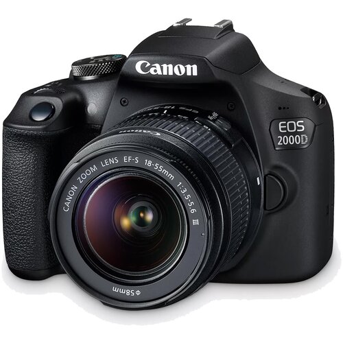 Crna Digitalni fotoaparat CANON EOS 2000D + objektiv EF-S 18-55 III kit Slike