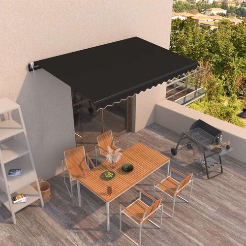vidaXL Avtomatsko zložljiva tenda 400x350 cm antracitna Cene