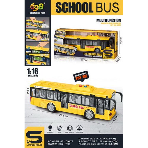 YELLOW Bus With Lights and Sound Function Cene