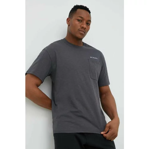 Columbia Pamučna majica boja: siva, jednobojni model