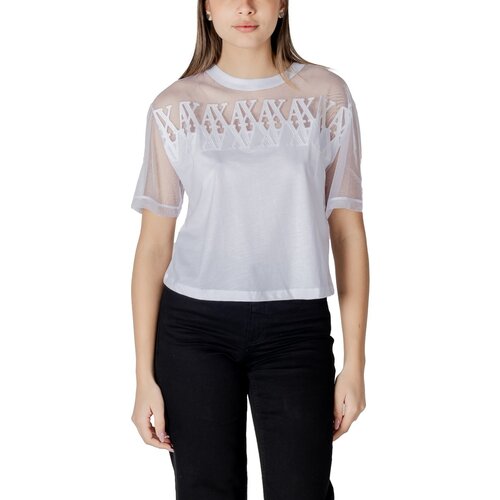 EAX Majice s kratkimi rokavi XW000516 AF10359 Bela Cene