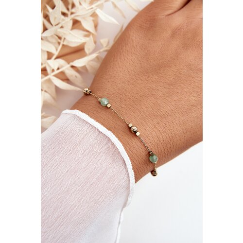 Kesi Classic bracelet with green gold beads Cene