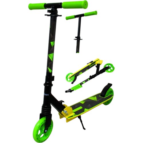  Dječji veliki romobil H10 zeleno-crni sklopivi kotači 145 mm Slike
