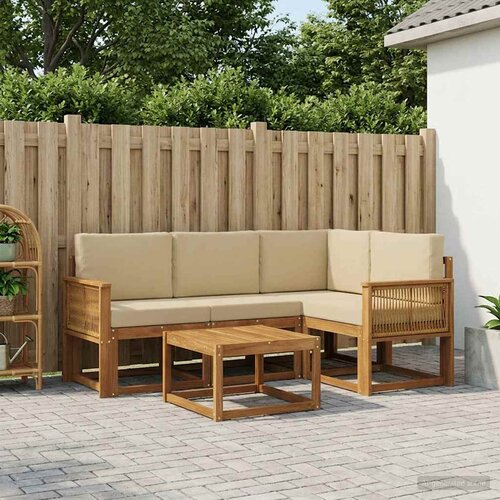  Set vanjskih sofa 5 kom. Prirodna i bež Poliester Cijene