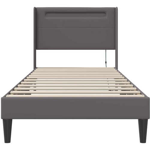  Krevetna konstrukcija Siva 100 x 200 cm Umjetna koža Slike