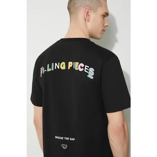 Filling Pieces Bombažna kratka majica moški, črna barva