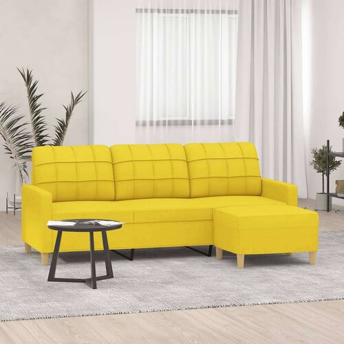  Trosjed s tabureom svjetložuti 180 cm od tkanine Cijene