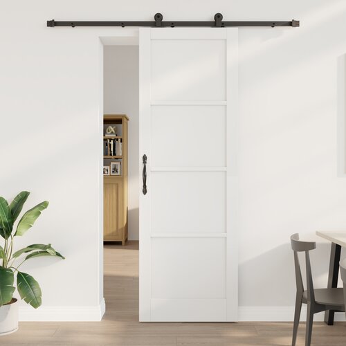 vidaXL Drsna vrata s kompletom opreme Bela 78x232 cm iz trdega bora, Notranja vrata 'ORKDAL'Bela 78x232x4 cm iz trdega bora Cene