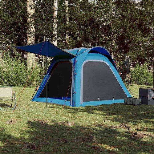 VidaXL &amp;Scaron;ator za kampiranje za 4 osobe plavi 240x221x160 cm taft 185T Slike