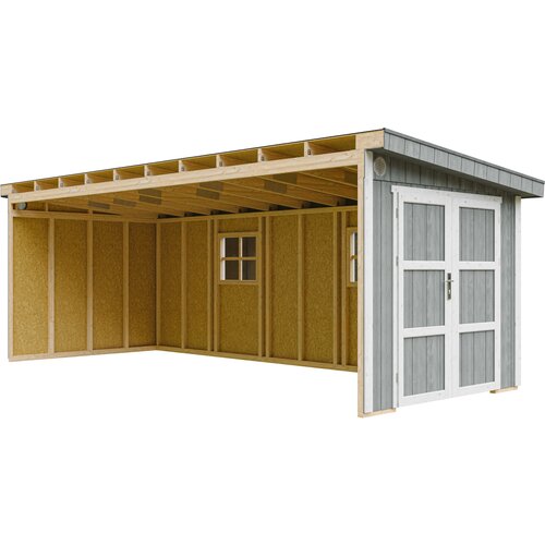 Timbela Vrtna hi&scaron;ica vrhunske kakovosti 14,3 m&sup2; - V231x248x648 cm - Brez tal in stranske stene - M941B-CAVERN STEEL, (5000117260) Cene