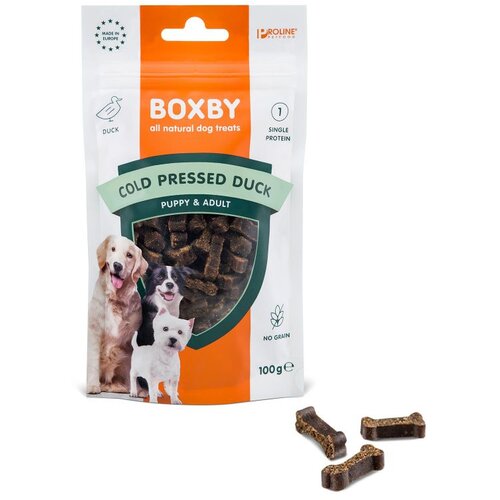 Boxby Poslastica za pse Puppy &amp;amp; Adult Grain Free Patka, 100 g Slike