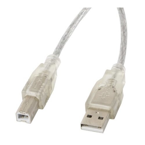 Lanberg CA-USBA-12CC-0018-TR USB cable USB 2.0 1.8 m USB B Transparent Cijene