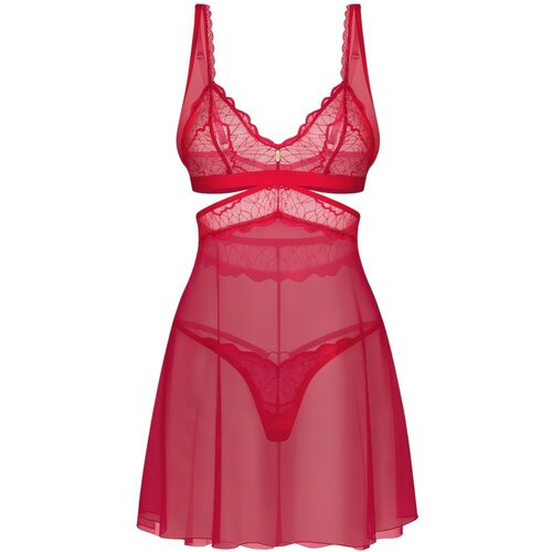 Obsessive Cupide Desir Babydoll & Thong Red S/M Cene