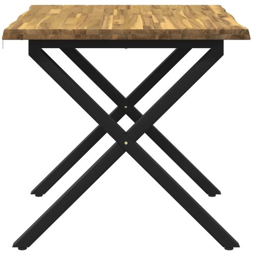  Stol za blagovanje s prirodnim rubom 70 x 70 x 75 cm - Izbijeljena i crna 70 x 70 x 75 cm Živi rub Slike