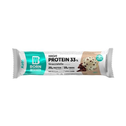 BORN WINNER keto protein bar straciatella 2x30g Slike