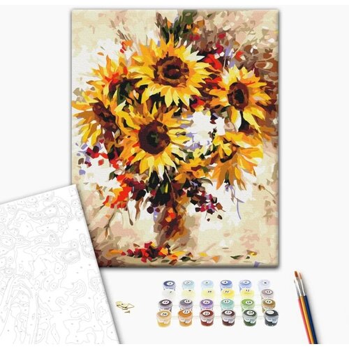  Slika za samostalno slikanje - A vase with a bouquet of sunflowers 40x50 Cijene