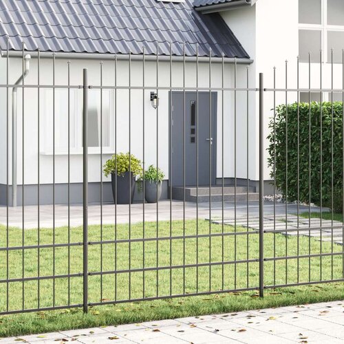 vidaXL Panel ograde s vrhom Tamno siva Metal Srednja Podesiva visina Cijene