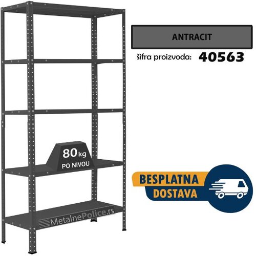  Polica metal-metal 188x90x30 5x80kg antracite Cene