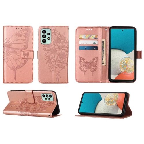 Chameleon Preklopna torbica (WLGO-Butterfly) za Samsung Galaxy A33 5G - roza-zlata Cene