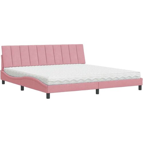  Krevet s madracem ružičasti 200x200 cm bar&amp;scaron;unasti Slike