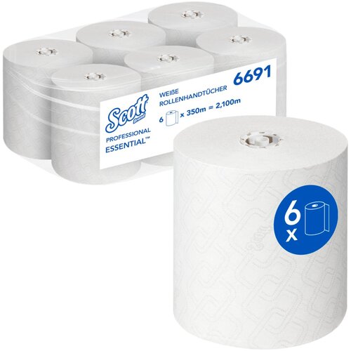 Kimberly Clark SCOTT MAX Papirni ubrus, Jednoslojni, Beli, 6 komada Cene