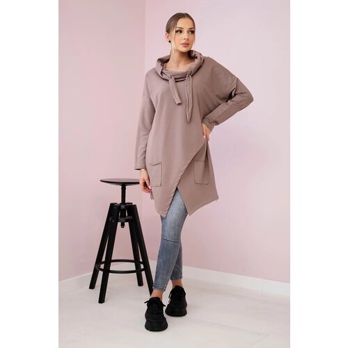 Kesi Tunic with clutch front Oversize mocca Cene
