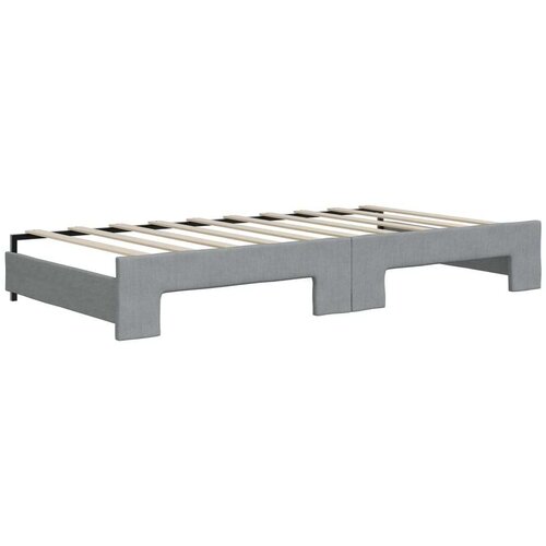 VidaXL Dnevni krevet na razvlačenje svjetlosivi 90 x 190 cm od tkanine Slike