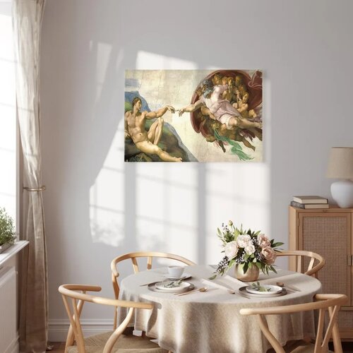  Slika - Michelangelo &amp;ndash; The Creation of Adam II 90x60 Na talijanskom platnu Slike