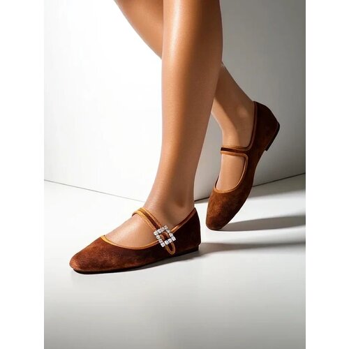 Resti Women's ballerinas a' la velvet with a buckle and strap Enribes Cene