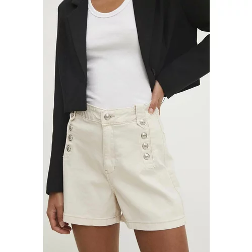 Answear Lab Traper kratke hlače za žene, boja: bež, bez uzorka, visoki struk