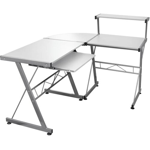  Kutni stol za računalo bijeli 132x112x99 cm konstruirano drvo Cene