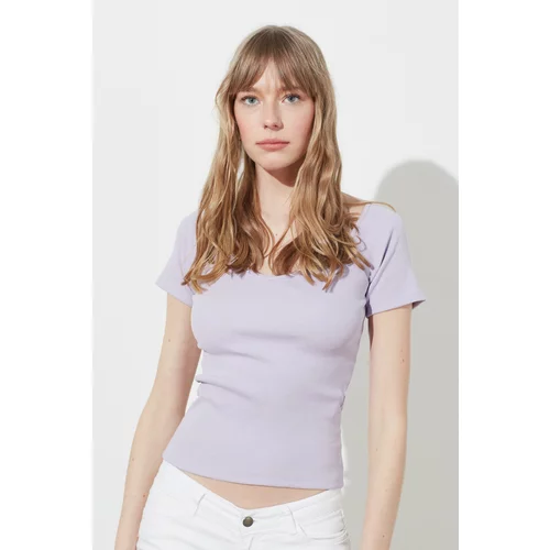 Trendyol Lilac Fitted Knitted Blouse