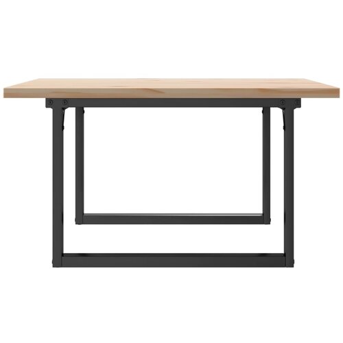  Stolić za kavu O-oblika 80x80x45,5 cm od borovine i čelik Slike