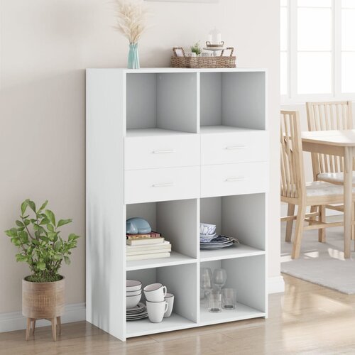  The Living Store Visoka omara bela 80x42,5x124 cm inženirski les - Visoka Omarica, (21496595) Slike