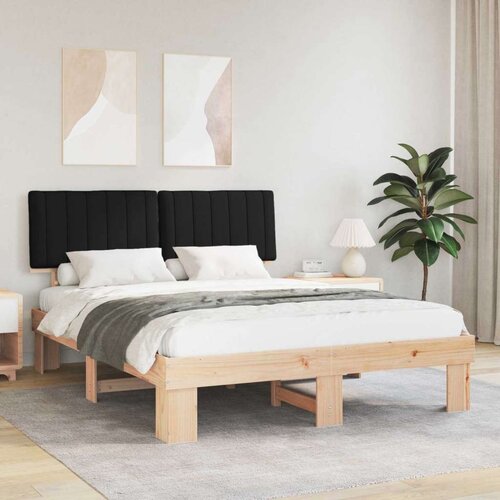  Posteljni okvir z oblazinjenim vzglavjem Črna 150 x 200 cm, (5000101425) Cene
