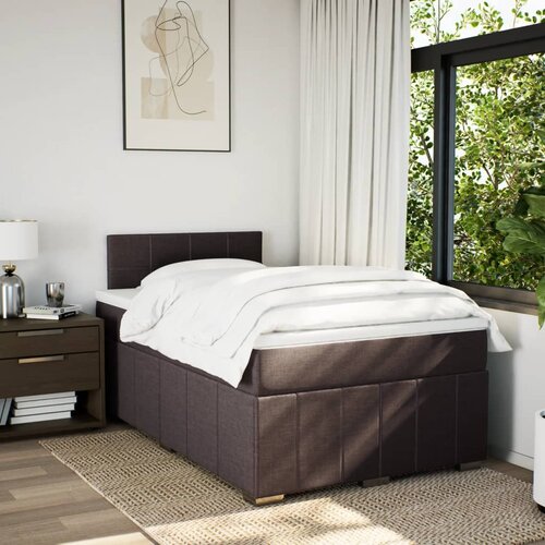  Krevet box spring s madracem tamnosmeđi 120 x 190 cm od tkanine Slike