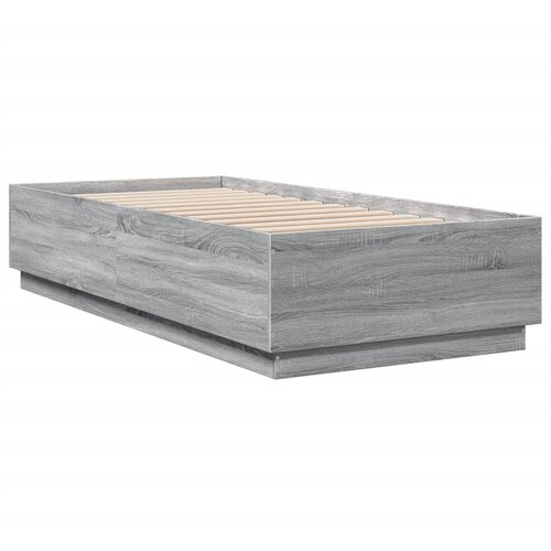  Okvir za krevet s LED svjetlima boja hrasta 90 x 200 cm drveni Slike