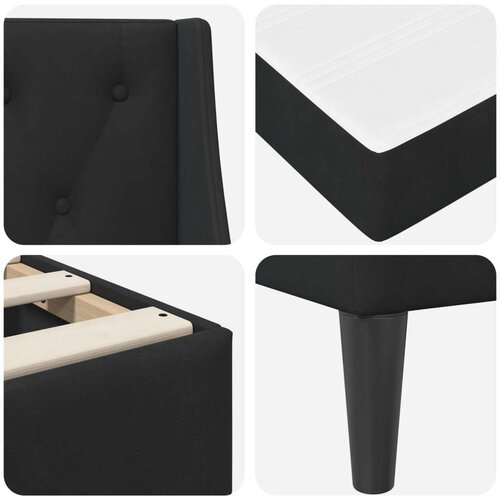  Okvir kreveta s madracem Zidne s uzglavljem 2 pcs Crna Bar&amp;scaron;un - Crna 120 x 200 cm Slike