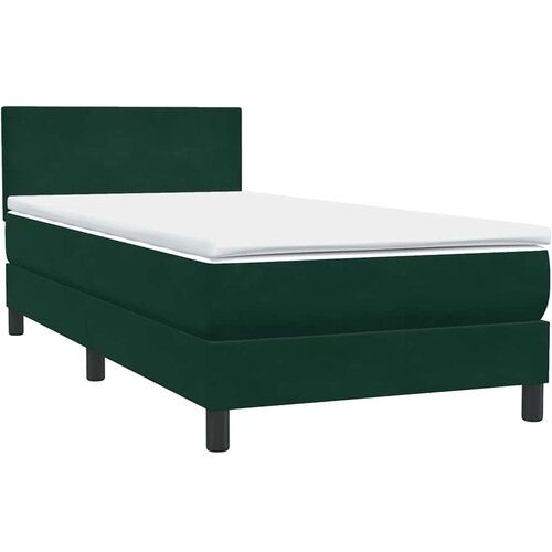 Box Spring krevet s madracem i LED tamnozeleni 80x220 cm bar&amp;scaron;un Slike