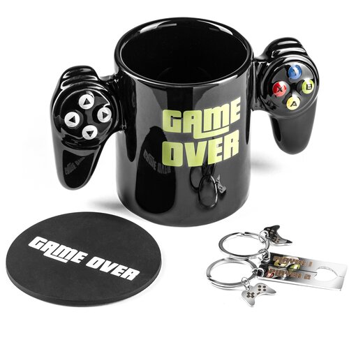  igralni set game over - skodelica, podstavek in obeska za ključe - rojstni dan - najstniki Cene