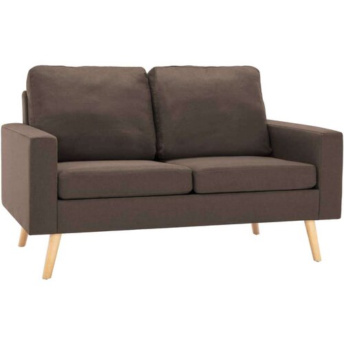  2-dijelni set sofa od tkanine smeđi Slike