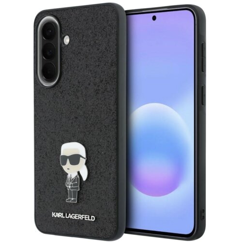Karl Lagerfeld Originalen ovitek Samsung Galaxy A57 - Glitter IML NFT Iconic - črn ovitek z ble&scaron;čicami - KLHCSA57GKNPSK Cene