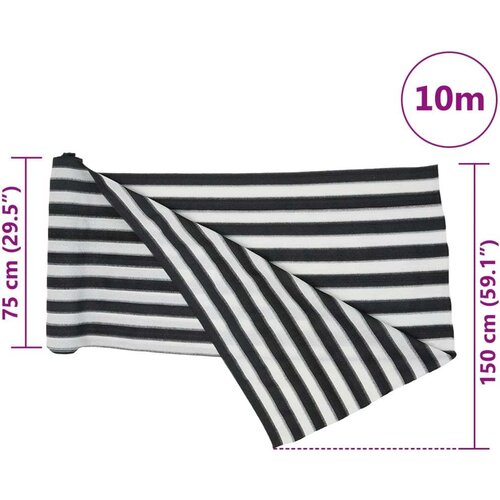 VidaXL Mreža za privatnost antracit-bijela 1,5 x 10 m HDPE 195 g/m&amp;sup2; Slike